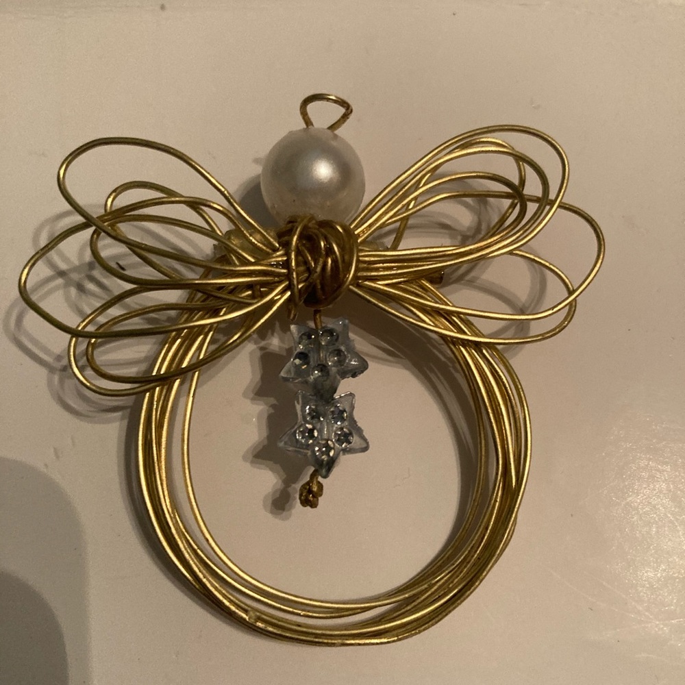 Angel Amazing pin with two stars homemade new